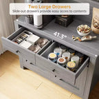 Armoire de cuisine avec support pour micro-ondes, armoire de type « hutch » autoportante avec buffet, grandes armoires de rangement pour cuisine, salle à manger