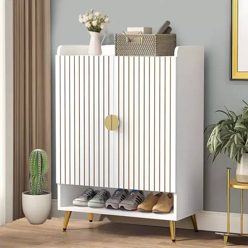 TUYOHW Armoire à Chaussures 7 Niveaux, Organisateur de Rangement de Chaussures Grande Capacité avec Étagères Réglables et Portes, Meuble d'entrée Autonome pour Plus de 20 Paires, Blanc