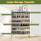 TUYOHW Armoire à Chaussures 7 Niveaux, Organisateur de Rangement de Chaussures Grande Capacité avec Étagères Réglables et Portes, Meuble d'entrée Autonome pour Plus de 20 Paires, Blanc