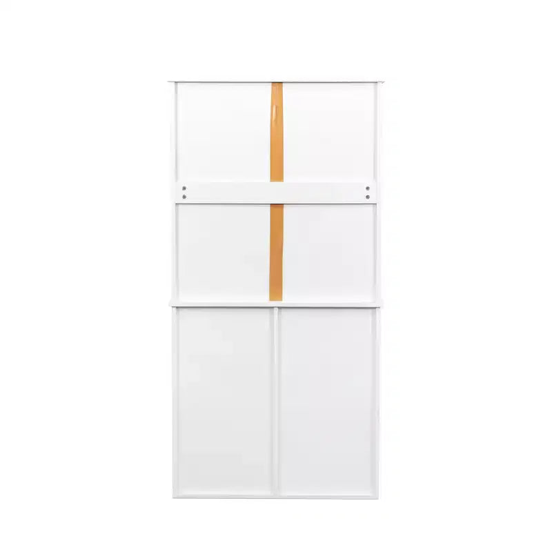 VIYET 63 Meuble de Buanderie Autoportant Blanc - Panneaux de Particules+MDF, Panier à Linge Rabattable, Étagères Réglables & Multiples Rangement