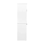 VIYET 63 Meuble de Buanderie Autoportant Blanc - Panneaux de Particules+MDF, Panier à Linge Rabattable, Étagères Réglables & Multiples Rangement