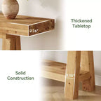 Console Lantine de 70,9 pouces en bois massif, longue table de canapé style ferme avec étagères pour entrée, salon, couloir, vestibule