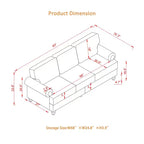 MAYEERTY Canapés modulaires modernes Design classique avec clous Salon 5 places en similicuir rembourré marron
