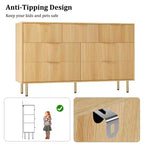 Commode en bois pour chambre à coucher, commode à tiroirs cannelée, commodes modernes en bois pour placard, organisateur de rangement de meubles de chambre à coucher
