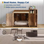 Meuble de toilette caché pour chat avec rangement, style table d'appoint moderne, maison de toilette pour chats d'intérieur en panneaux de particules blancs, contrôle des odeurs et design intime