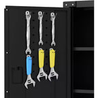Meuble de rangement à roulettes pour outils, organisateur de rangement de garage en métal robuste avec étagère réglable et serrures, armoire à outils pour entrepôt et atelier