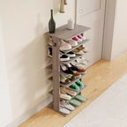 TUYOHW Étagère à chaussures verticale à 7 niveaux avec crochets, organiseur de chaussures multifonctionnel pour entrée