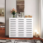 TUYOHW Armoire à chaussures en bois à 5 niveaux avec étagères réglables, range-chaussures à portes persiennes, organisateur de chaussures multi-scènes pour les espaces de vie de la maison