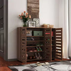 TUYOHW Armoire à chaussures en bois à 5 niveaux avec étagères réglables, range-chaussures à portes persiennes, organisateur de chaussures multi-scènes pour les espaces de vie de la maison