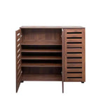 TUYOHW Armoire à chaussures en bois à 5 niveaux avec étagères réglables, range-chaussures à portes persiennes, organisateur de chaussures multi-scènes pour les espaces de vie de la maison