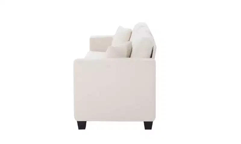 Canapé 3 places moderne Okak en velours Teddy avec coussins de dossier épais, canapé-lit rembourré pour salon, appartement