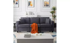 Canapé 3 places moderne Okak en velours Teddy avec coussins de dossier épais, canapé-lit rembourré pour salon, appartement