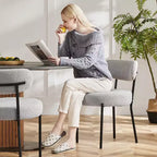 Chaises de salle à manger modernes Okak (lot de 2) avec cadre en métal, chaises de salle à manger rembourrées avec dossier, chaises de salle à manger pour salle à manger