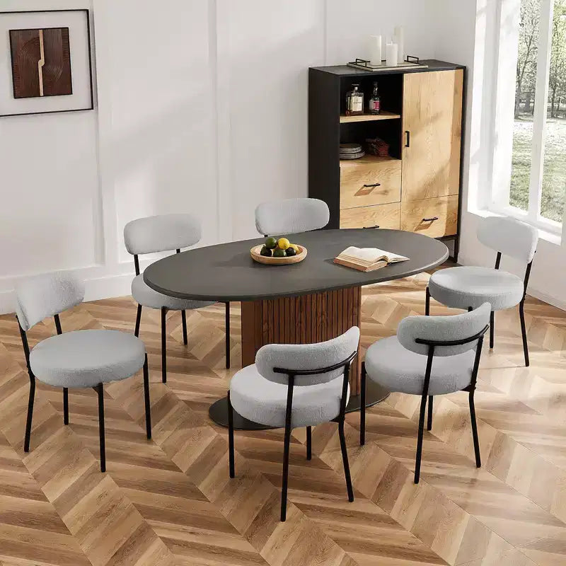 Chaises de salle à manger modernes Okak (lot de 2) avec cadre en métal, chaises de salle à manger rembourrées avec dossier, chaises de salle à manger pour salle à manger