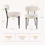 Chaises de salle à manger modernes Okak (lot de 2) avec cadre en métal, chaises de salle à manger rembourrées avec dossier, chaises de salle à manger pour salle à manger