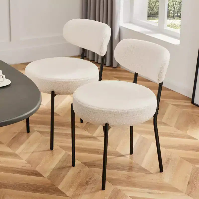 Chaises de salle à manger modernes Okak (lot de 2) avec cadre en métal, chaises de salle à manger rembourrées avec dossier, chaises de salle à manger pour salle à manger
