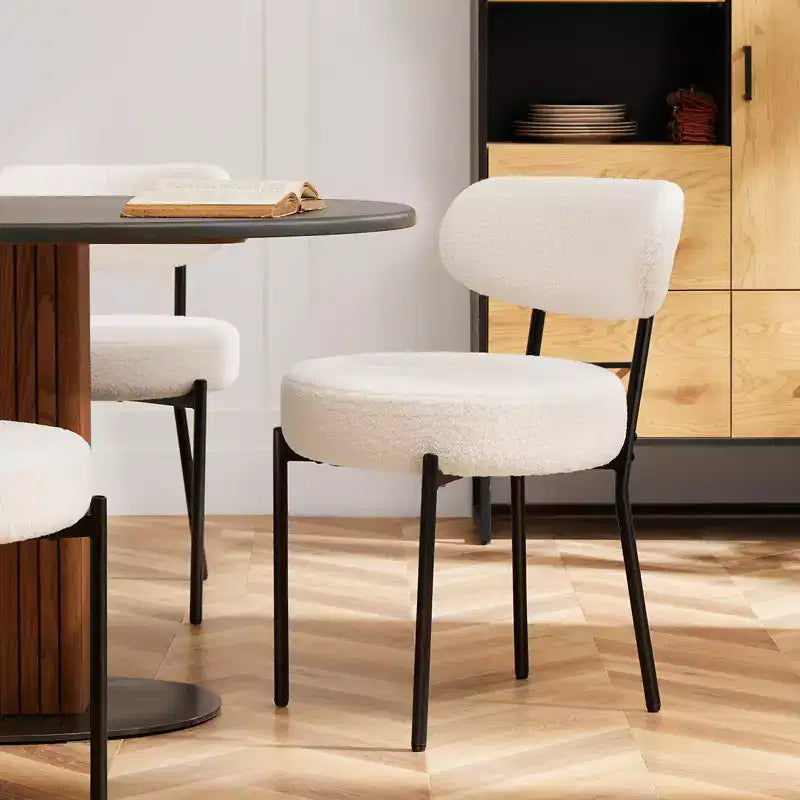 Chaises de salle à manger modernes Okak (lot de 2) avec cadre en métal, chaises de salle à manger rembourrées avec dossier, chaises de salle à manger pour salle à manger