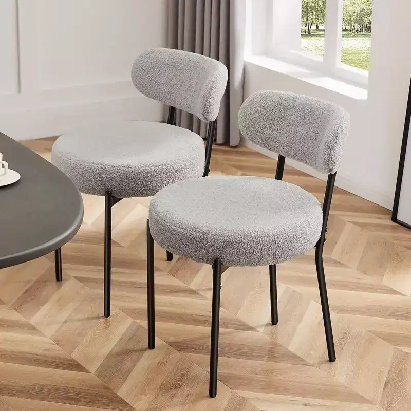 Chaises de salle à manger modernes Okak (lot de 2) avec cadre en métal, chaises de salle à manger rembourrées avec dossier, chaises de salle à manger pour salle à manger