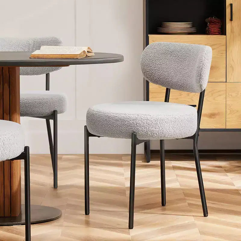 Chaises de salle à manger modernes Okak (lot de 2) avec cadre en métal, chaises de salle à manger rembourrées avec dossier, chaises de salle à manger pour salle à manger