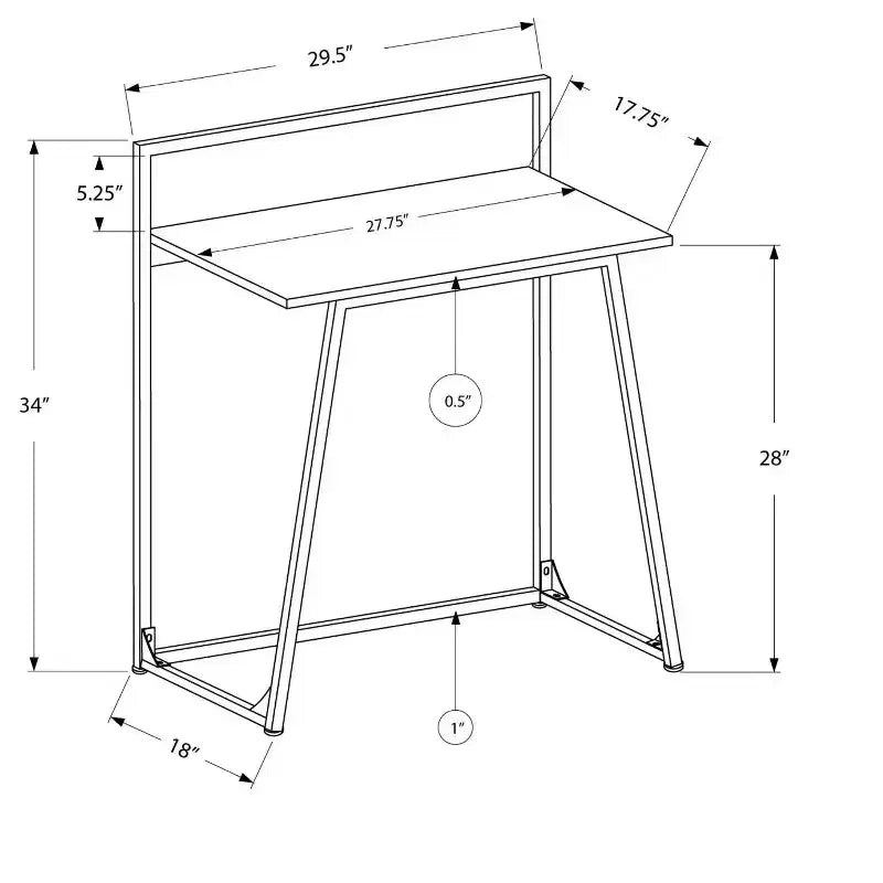 TUYOHW 30 Bureau d'ordinateur, Bureau moderne avec plateau stratifié, cadre en métal, poste de travail pour petits espaces, bureau pour ordinateur portable pour bureau à domicile, étude, chambre à coucher