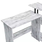 Bureau d'écriture en forme de L TUYOHW, bureau d'étude avec étagère latérale ouverte, cadre en métal, petit bureau de bureau à 3 niveaux pour le travail à domicile, la chambre à coucher