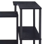 Bureau d'écriture en forme de L TUYOHW, bureau d'étude avec étagère latérale ouverte, cadre en métal, petit bureau de bureau à 3 niveaux pour le travail à domicile, la chambre à coucher