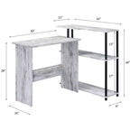 Bureau d'écriture en forme de L TUYOHW, bureau d'étude avec étagère latérale ouverte, cadre en métal, petit bureau de bureau à 3 niveaux pour le travail à domicile, la chambre à coucher