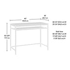 TUYOHW Bureau moderne 40 pour la maison, avec étagère inférieure réglable, cadre en métal, bureau de travail pour la maison, le bureau, les études, les petits espaces, gris