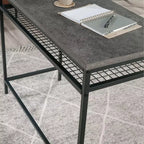 TUYOHW Bureau moderne 40 pour la maison, avec étagère inférieure réglable, cadre en métal, bureau de travail pour la maison, le bureau, les études, les petits espaces, gris