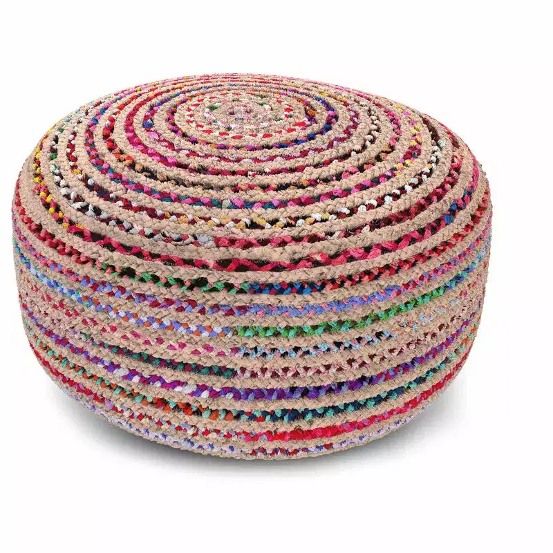 Grand pouf rond bohème contemporain Mattise
