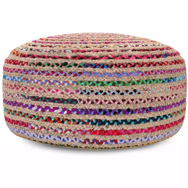 Grand pouf rond bohème contemporain Mattise