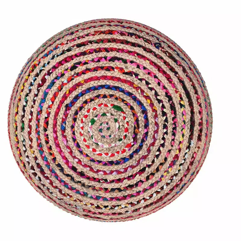 Grand pouf rond bohème contemporain Mattise