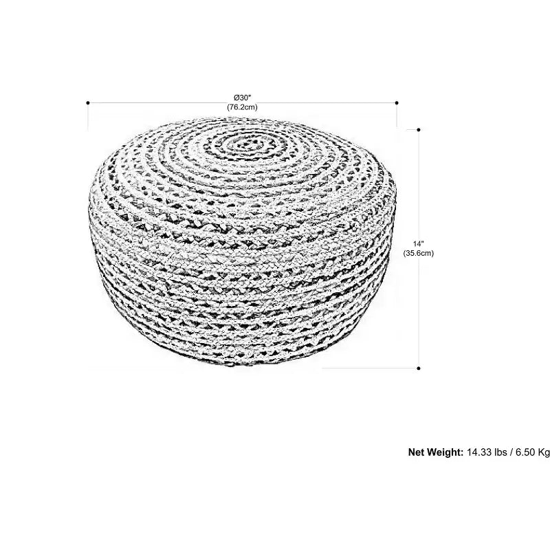 Grand pouf rond bohème contemporain Mattise