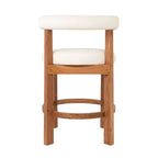 Chaise de bar hauteur comptoir en bois d'acacia et bouclette Storied Home