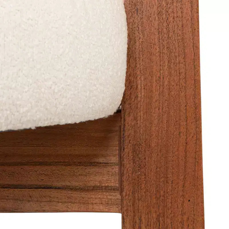 Chaise de bar hauteur comptoir en bois d'acacia et bouclette Storied Home