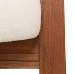 Chaise de bar hauteur comptoir en bois d'acacia et bouclette Storied Home