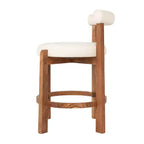 Chaise de bar hauteur comptoir en bois d'acacia et bouclette Storied Home