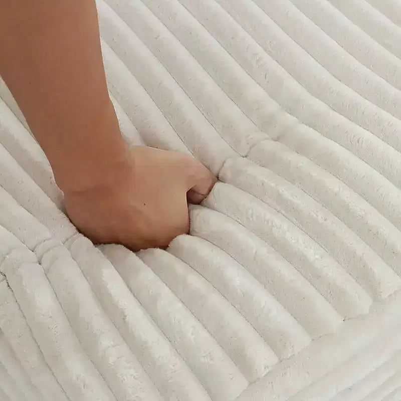 AEELLEEA Pouf en peluche, repose-pieds rembourré, pouf nuage, canapé modulaire confortable et offrant un bon maintien pour salon, beige