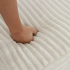 AEELLEEA Pouf en peluche, repose-pieds rembourré, pouf nuage, canapé modulaire confortable et offrant un bon maintien pour salon, beige