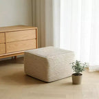 AEELLEEA Pouf en peluche, repose-pieds rembourré, pouf nuage, canapé modulaire confortable et offrant un bon maintien pour salon, beige