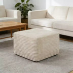 AEELLEEA Pouf en peluche, repose-pieds rembourré, pouf nuage, canapé modulaire confortable et offrant un bon maintien pour salon, beige