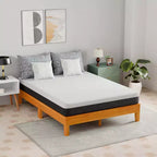 Cadre de lit en bois FDW, sommier polyvalent en bois massif avec 14 lattes en bois, aucun sommier tapissier requis
