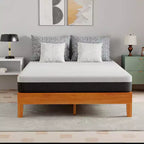 Cadre de lit en bois FDW, sommier polyvalent en bois massif avec 14 lattes en bois, aucun sommier tapissier requis