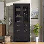 Bathroom Storage Cabinet 70 Freestanding Floor Cabinet with 3 Drawers and Adjustable Shelves, Kitchen Pantry Cabinet for Bathroom Office