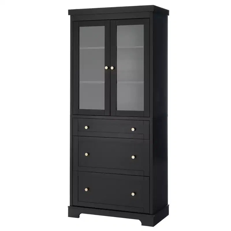 Meuble de rangement de salle de bain 70 Meuble bas autoportant avec 3 tiroirs et étagères réglables, Armoire de cuisine pour salle de bain ou bureau