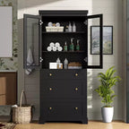 Meuble de rangement de salle de bain 70 Meuble bas autoportant avec 3 tiroirs et étagères réglables, Armoire de cuisine pour salle de bain ou bureau