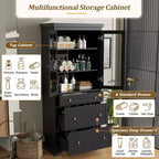 Meuble de rangement de salle de bain 70 Meuble bas autoportant avec 3 tiroirs et étagères réglables, Armoire de cuisine pour salle de bain ou bureau