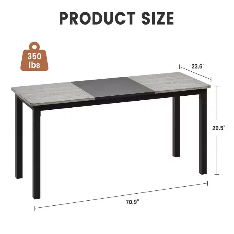 COZONY Grand Bureau d'Ordinateur, Cadre en Métal Noir, Bureau de Gaming Moderne et Simple, Station de Travail pour Étude et Bureau à Domicile