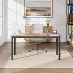 COZONY Grand Bureau d'Ordinateur, Cadre en Métal Noir, Bureau de Gaming Moderne et Simple, Station de Travail pour Étude et Bureau à Domicile