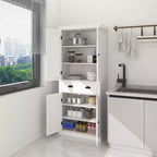 sumyeg 71'' Meuble de Rangement Haut avec Tiroir, 4 Portes et Étagères Réglables pour Cuisine ou Buanderie